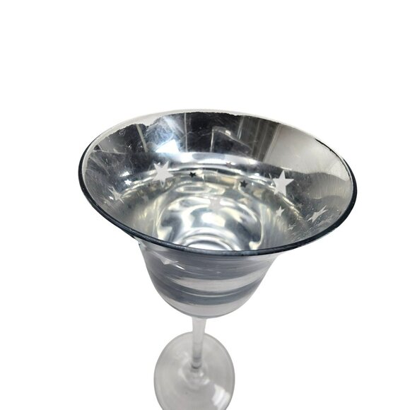 Silver Mercury Glass Candle Holders Stars Motif Varying Heights Set of 3 JJ3805 - Picture 11 of 11